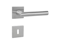 Kování rozetové FAVORIT-R klíč HR 3SM, klika/klika, broušená nerez, magnetické rozety, tloušťka 3 mm