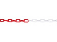 Řetěz plastový 6 mm x 25 m, červeno-bílý