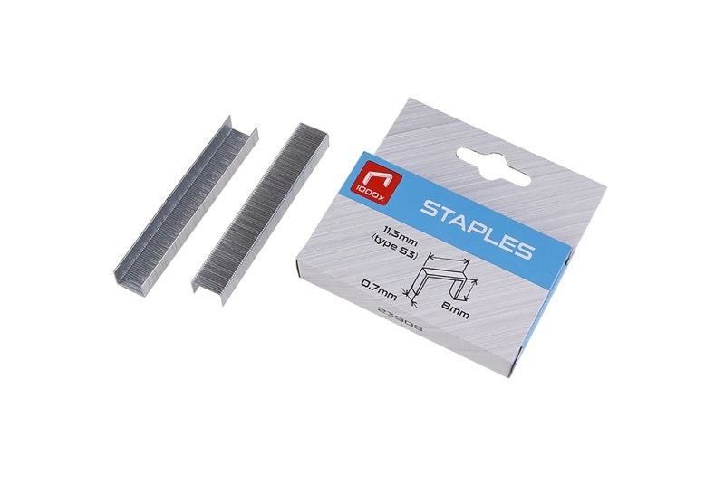 Spony typ 53/8 mm balení 1000 ks Spony typ 53/8 mm balení 1000 ks - Zednické nářadí, zahrada, nádoby Páskovače, sponkovače a přísl.