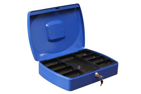 Pokladnička ocelová TS.0110.C modrá, 330 x 235 x 90 mm, (RJ08250008) - Vybavení pro dům a domácnost Schránky, pokladny, skříňky Pokladny, trezory