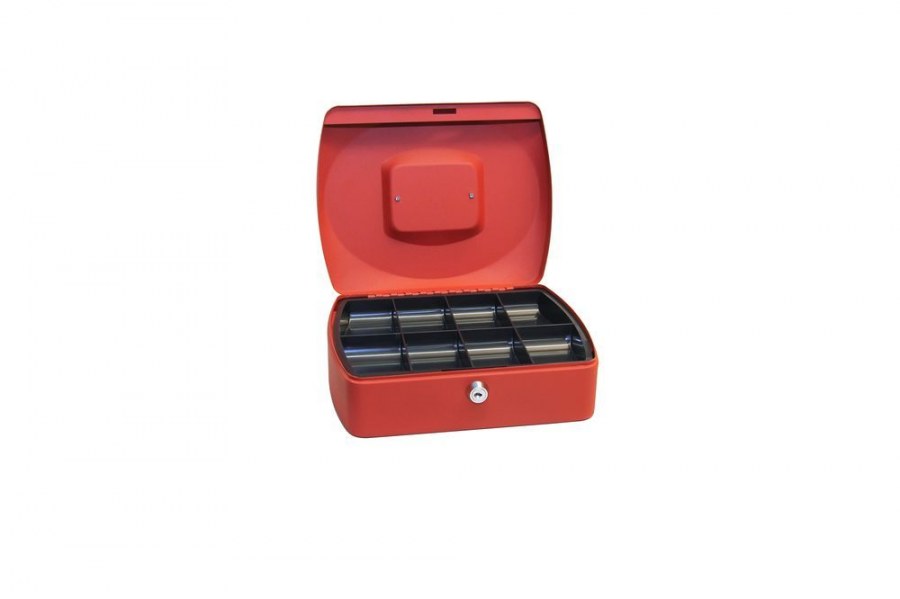 Pokladnička ocelová TS.0120.C (B) červená, 255 x 200 x 90 mm - Vybavení pro dům a domácnost Schránky, pokladny, skříňky Pokladny, trezory