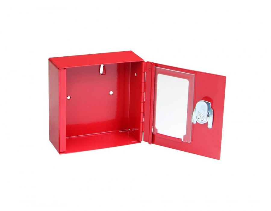 Skříňka požární ocelová se sklem TS.1010.G, 100 x 100 x 40 mm červená - Vybavení pro dům a domácnost Schránky, pokladny, skříňky Pokladny, trezory