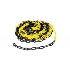 Řetěz SLC 6 mm, L-25 m, plastový, žluto-černý, výstražný