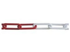 Řetěz SLC 6 mm, L-25 m, plastový, červeno-bílý, výstražný