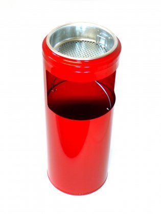 Koš odpadkový s popelníkem 250 mm, 10 l, červený lak - Vybavení pro dům a domácnost Koše odpadkové, na prádlo, nákupní