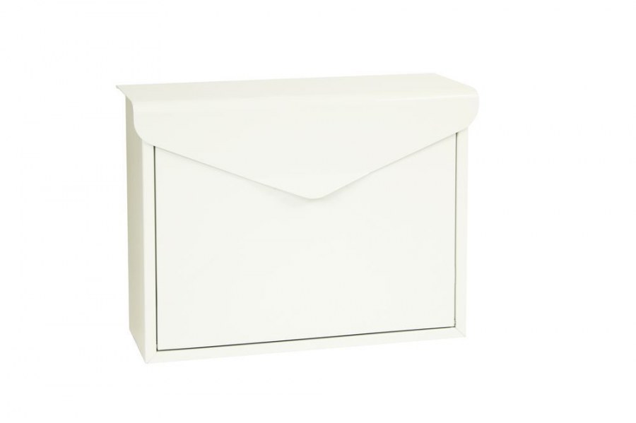 Schránka poštovní ocelová BK.57.BM, bílá matná, zvýšená odolnost proti dešti - Vybavení pro dům a domácnost Schránky, pokladny, skříňky Schránky poštovní, vhozy, přísl.