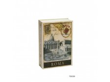 Schránka bezpečnostní ocelová TS.0309 tvar knihy - hřbet knihy je autentický papír ROMA
