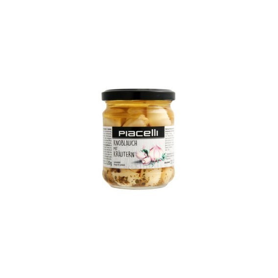 Piacelli - nakládaný česnek s bylinkami v oleji 190 g - Delikatesy, dárky Delikatesy