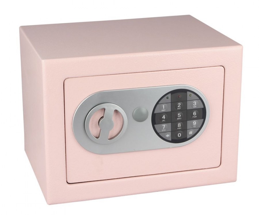 Sejf ocelový s elektronickým zámkem RS.17.EDN.R, růžový - Vybavení pro dům a domácnost Schránky, pokladny, skříňky Pokladny, trezory
