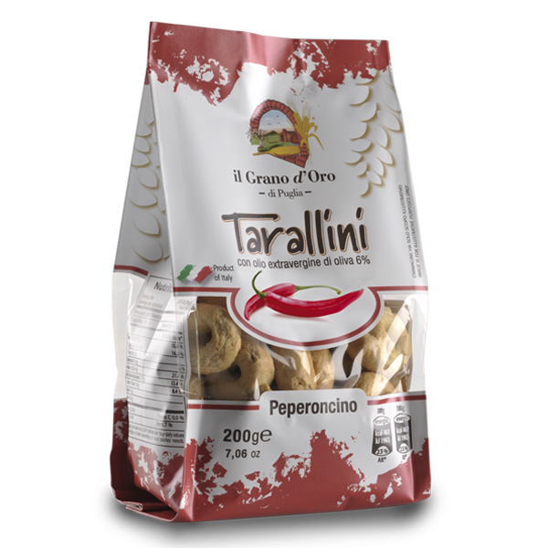 TARALLINI, preclíky - kroužky s chilli papričkou 250 g - Delikatesy, dárky Delikatesy