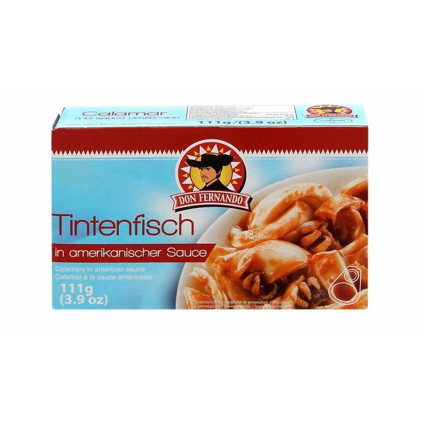 Kalamáry v americké omáčce 111 g Don Fernando Kalamáry v americké omáčce 111 g Don Fernando - Delikatesy, dárky Delikatesy