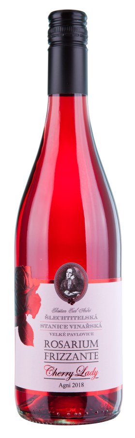 Víno Rosarium Frizante MZV, jemně perlivé, polosladké 0,75 l - Agni rosé, Cherry Lady č. š. 2121