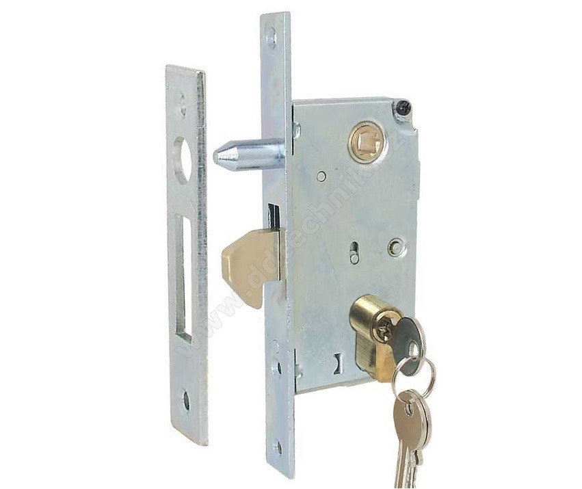 Zámek s hákem pro posuvná vrata 447PB, IBFM - Vložky,zámky,klíče,frézky Zámky zadlabací, přísl. Zámky zadlabací vratové a trezorové