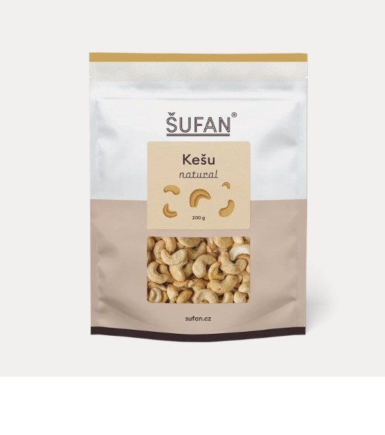 Kešu natural 200 g W240 ŠUFAN - Delikatesy Ořechy, sušené ovoce, müsli, kaše
