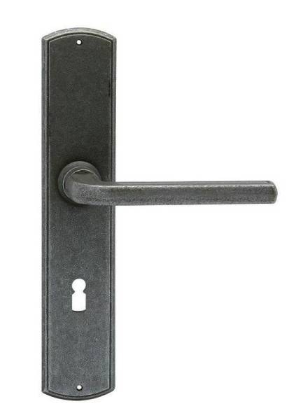 Kování kované DORTMUND klika/klika 90 mm klíč mm šedé K - Kliky, okenní a dveřní kování, panty Kování dveřní Kování dveřní kované, Rustico