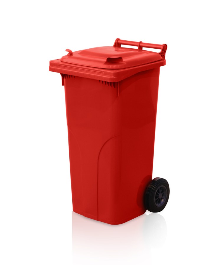 Nádoba plastová - popelnice 120 l červená - Zednické nářadí, zahrada, nádoby Nádoby, kontejnery, vany