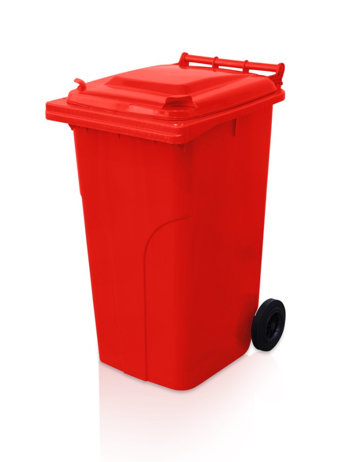 Nádoba plastová - popelnice 240 l červená