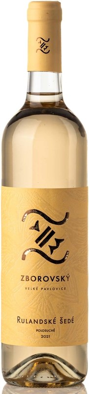 Víno Rulandské šedé 2021 jakostní polosuché, 0,75 l č. š.3821 alk.11,5% - Víno tiché Tiché Bílé