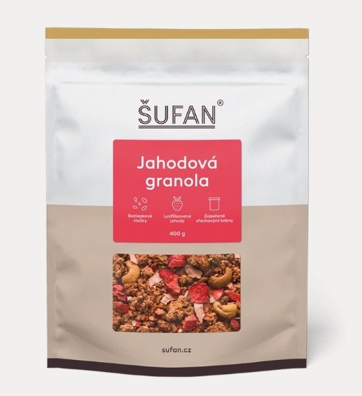 Granola jahodová 400 g, sáček ŠUFAN