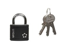 Zámek visací ocelový RV.APOLLO.35.CRN černý (balení 6 ks)