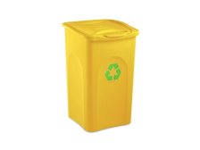 Koš odpadkový na tříděný odpad BEGREEN, 50 l, 37 x 37 x 56 cm, žlutý