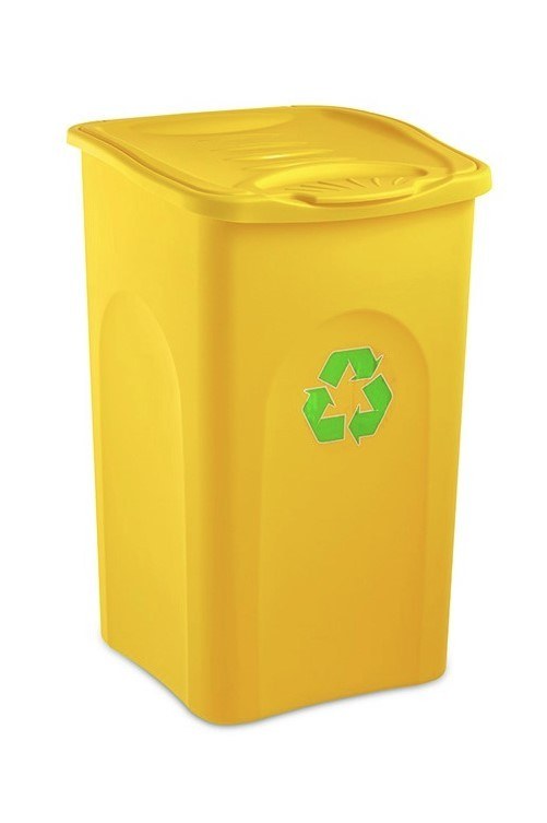 Koš odpadkový na tříděný odpad BEGREEN, 50 l, 37x37x56 cm, žlutý - Vybavení pro dům a domácnost Koše odpadkové, na prádlo, nákupní