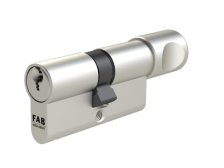 Vložka bezpečnostní s knoflíkem FAB 3.02/BDKmNs 35+35K 5 klíčů kovový knoflík nikl satén