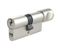 Vložka bezpečnostní s knoflíkem FAB 3.02/BDKmNs 45+40K 5 klíčů kovový knoflík nikl satén