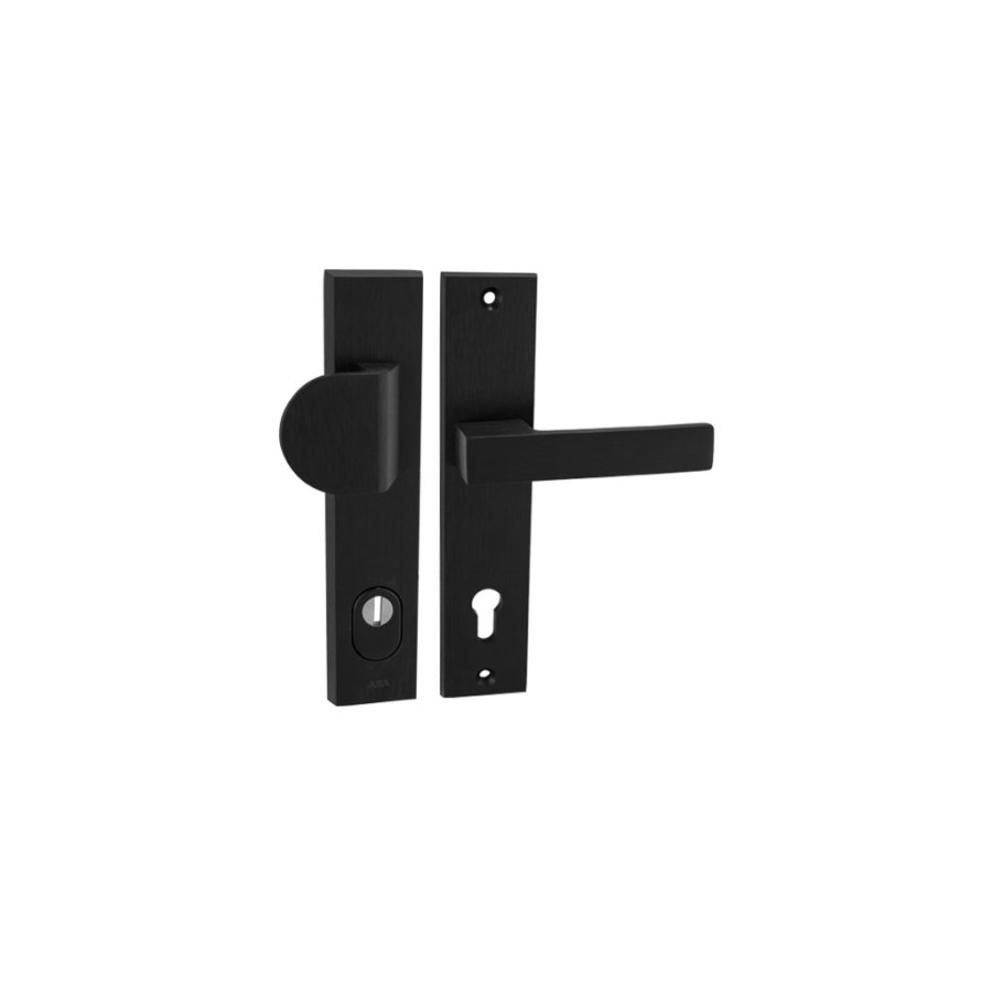 Kování bezpečnostní AXA-OMEGA 2 PLUS klika/madlo 72 mm vložka černý elox F8 - Kliky, okenní a dveřní kování, panty Kování dveřní Kování dveřní bezpečnostní