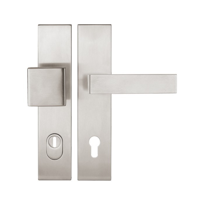 Kování bezpečnostní COLUMBUS DEF HR H klka/klika 72 mm vložka L/R s klikou CARLA nerez E - Kliky, okenní a dveřní kování, panty Kování dveřní Kování dveřní bezpečnostní