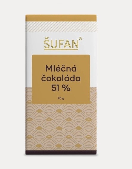 Čokoláda mléčná tabulková 51% 70 g ŠUFAN - Delikatesy, dárky Čokolády, bonbony, sladkosti