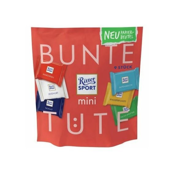 Čokolády Ritter Sport - směs klasických mini čokolád 150 g červené - Delikatesy, dárky Čokolády, bonbony, sladkosti