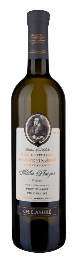 Víno Müller Thurgau 2022 PS polosuché, č. š. 0122, 0,75 l, alk. 11,0 % - Víno tiché Tiché Bílé
