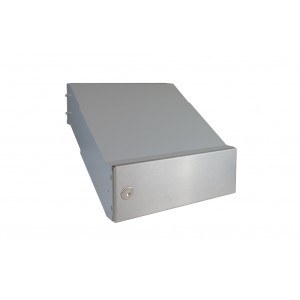 Schránka poštovní DLS D-041 nerez/šedá šikmá s proměnlivou hloubkou 300x110x230-380 mm