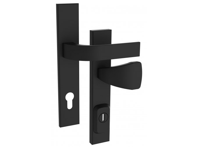 Kování bezpečnostní RN4 FONDI klika/klika 92 mm vložka černá mat s překrytím - Kliky, okenní a dveřní kování, panty Kování dveřní Kování dveřní bezpečnostní