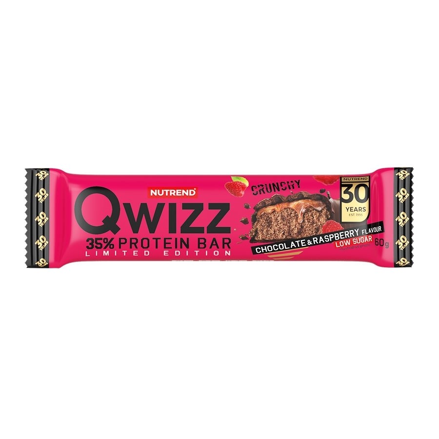 Tyčinka proteinová Qwizz protein bar - čokoláda + malina 60 g - Delikatesy, dárky Delikatesy