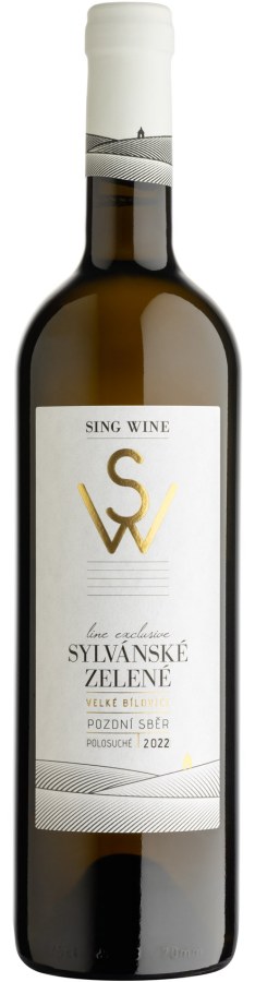 Víno Sylvánské zelené 2022 PS polosuché, 0,75 L č. š. 13-22 z.c.6,7g/l alk.12 %