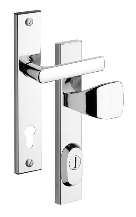 Kování bezpečnostní R1/H klika/madlo 72 mm vložka nikl sat 7500 s překrytím (R R172HNS) - Kliky, okenní a dveřní kování, panty Kování dveřní Kování dveřní bezpečnostní