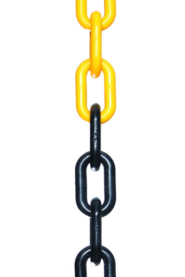 Řetěz plastový černo-žlutý 6mmx30m, CON 200 - Zavírače, zvedací a vázací technika Zdvihací zařízení Lana, řetězy, napínáky