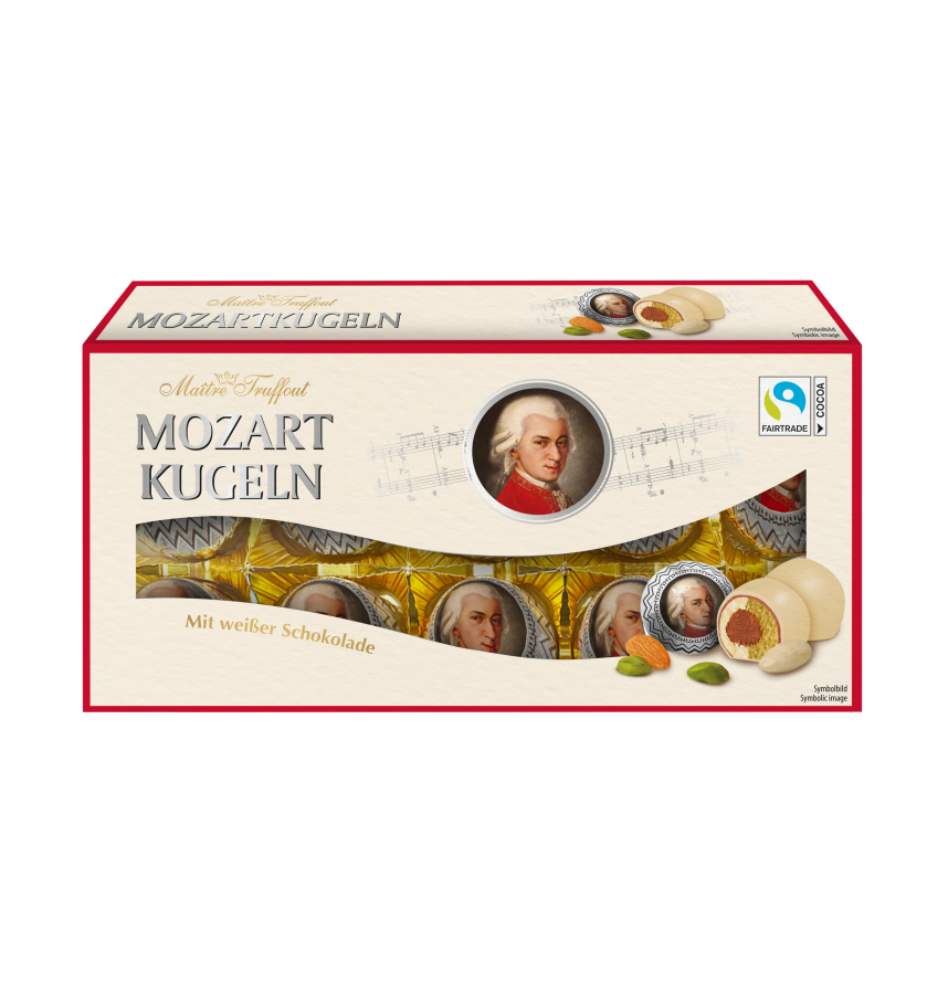 Mozart koule v bílé čokoládě 200 g - Delikatesy, dárky Čokolády, bonbony, sladkosti
