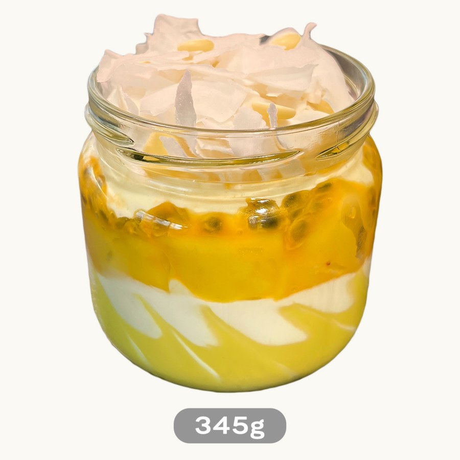 Jogurt hotový Maracuja-Citron 360 g (mango, maracuja, citronový krém, kokosové chipsy) - Delikatesy, dárky Delikatesy