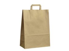 Taška papírová hnědá 320 x 160 x 420 mm, bez potisku, TK Uc