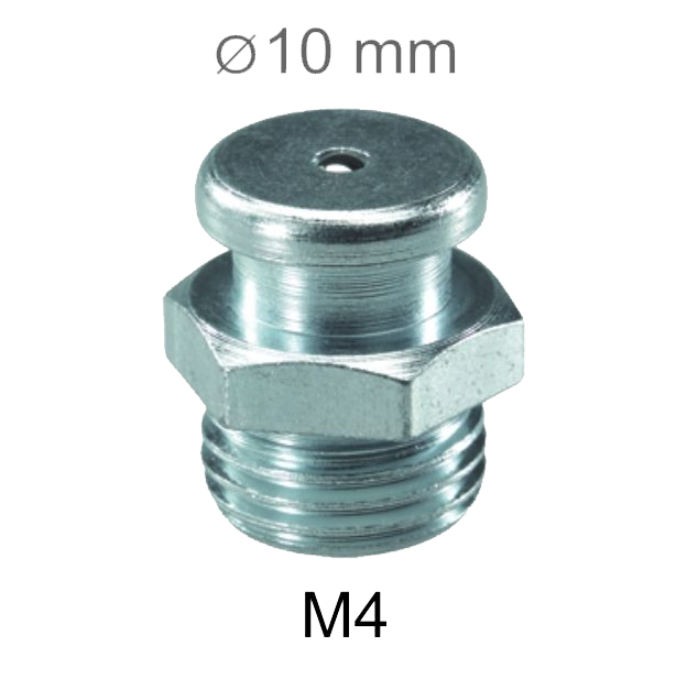 Hlavice mazací plochá typ M4 G1/8 d10 DIN 3404 Hlavice mazací plochá typ M4 G1/8 d10 DIN 3404 - Mazací, pneu a PB technika Mazací technika Hlavice a zátky mazací