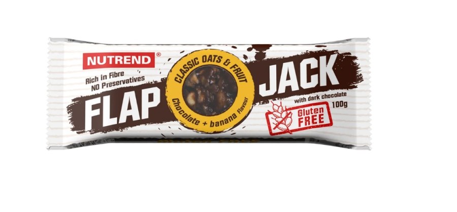 Tyčinka ovesná čokoláda+banán s hořkou čokoládou FLAPJACK GLUTEN FREE 100 g - Delikatesy, dárky Delikatesy