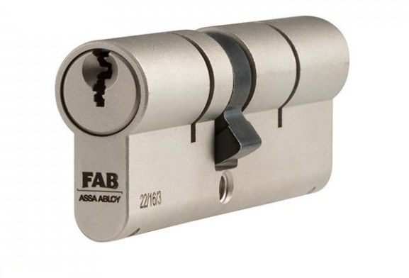 Vložka bezpečnostní FAB 3.00/BDPNs 40+45 5 klíčů s prostupovou spojkou nikl satén