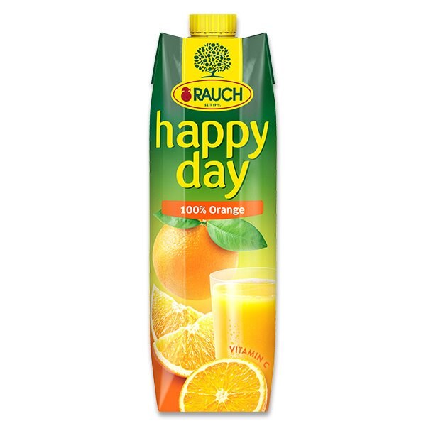 Džus 100% pomeranč 1 l Happy day Džus 100% pomeranč 1 l Happy day - Delikatesy, dárky Káva, čaj, nealkoholické nápoje