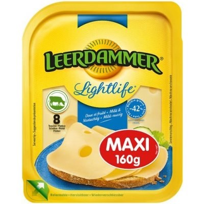Sýr LEERDAMMER Lightlife polotučný Maxi 160 g - Delikatesy, dárky Ostatní