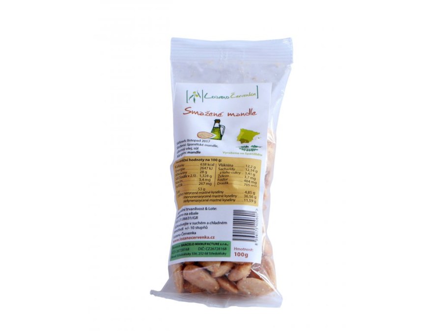Mandle smažené v olivovém oleji 100 g Mandle smažené v olivovém oleji 100 g - Delikatesy, dárky Delikatesy