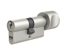 Vložka bezpečnostní s knoflíkem FAB 3.02/BDKvNs 30+30K 5 klíčů kovový knoflík velký nikl satén