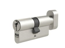 Vložka bezpečnostní s knoflíkem FAB 2.02/DNm 30+35K, 3 klíče nikl matný kovový knoflík